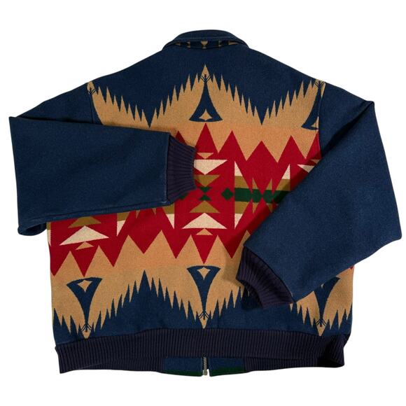 Pendleton High Grade Western Wear Mens 2XL Blue Southwest Zip Up Wool Jacket - Picture 13 of 15